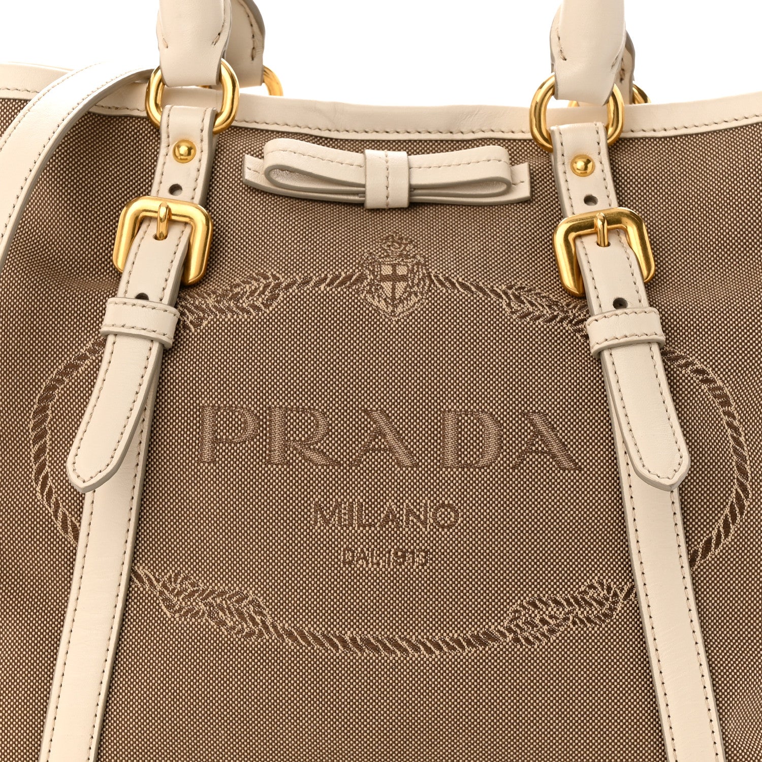 Prada Jacquard Logo Tote Corda Talco 8 of 10