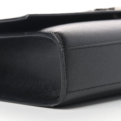 Saint Laurent Grain De Poudre Large Classic Monogram Kate Satchel Black 8 of 13