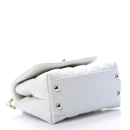 Chanel Iridescent Caviar Quilted Extra Mini Coco Handle Flap Ivory 4 of 11