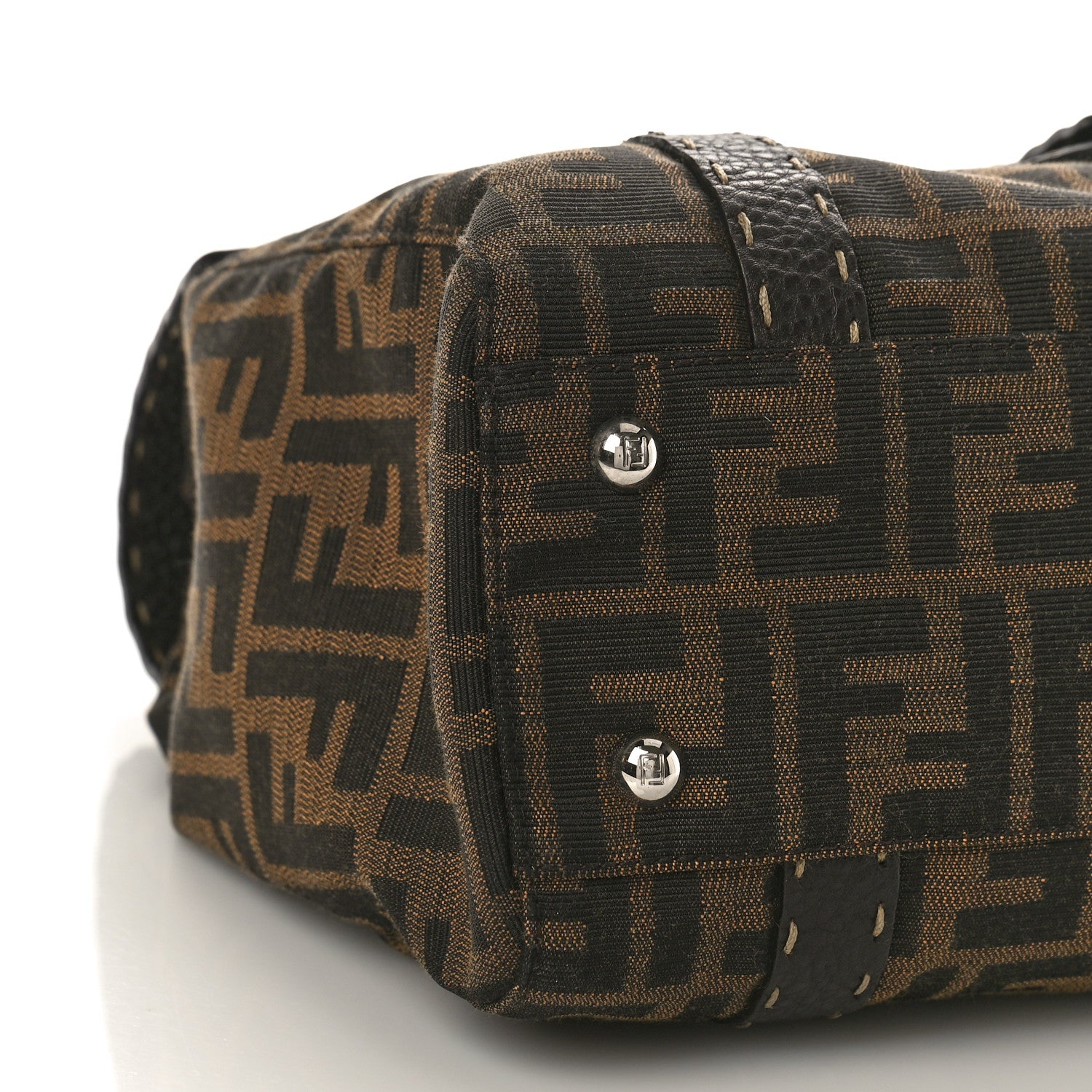 Fendi Zucca Selleria Medium Linda Satchel Tobacco 7 of 8