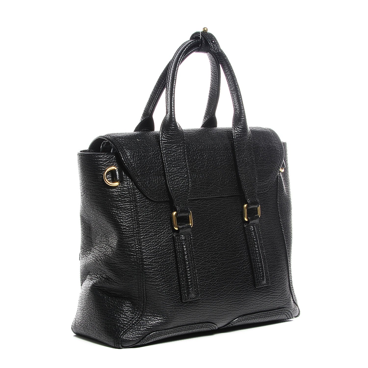 3.1 Phillip Lim 3.1 Textured Calfskin Medium Pashli Satchel Black 3 of 12
