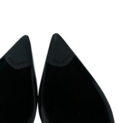 Louis Vuitton Calfskin Snakeskin Embossed Matchmake Pumps 38.5 Black White 6 of 10