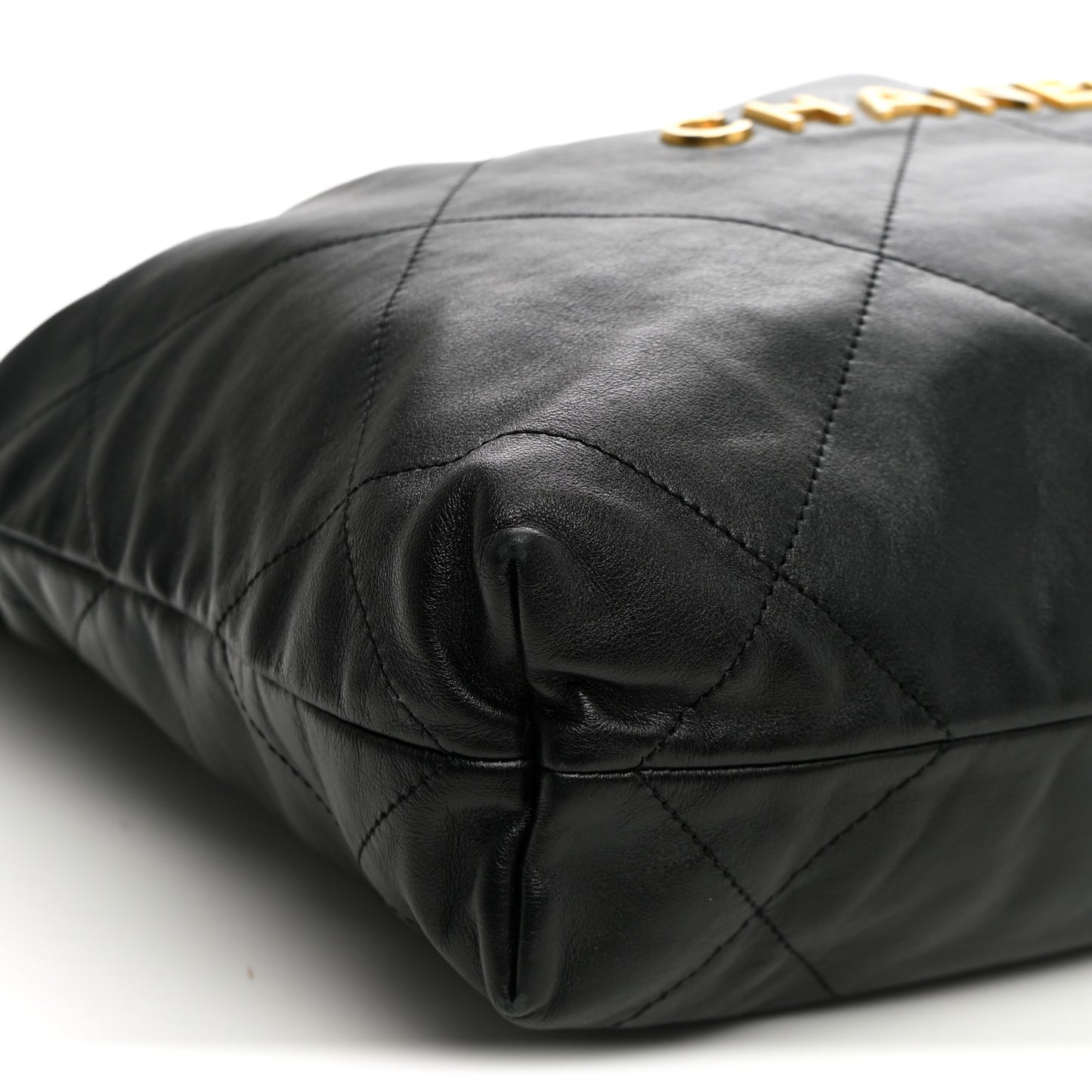 Shiny Calfskin Quilted Small Chanel 22 Black
