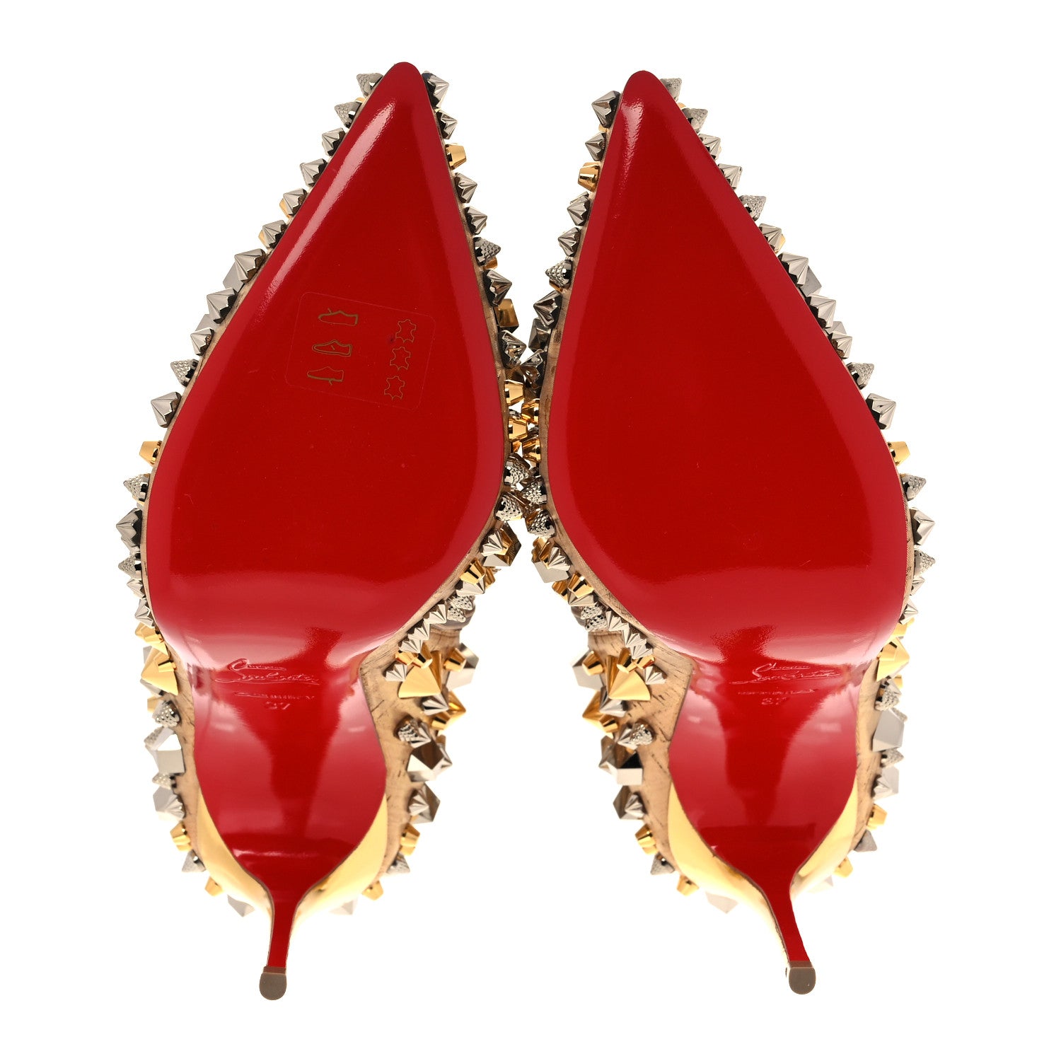 Christian Louboutin Liege Pepite Specchio So Full Kate 100 Ankle Boots 37 Gold Multicolor 5 of 9