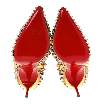 Christian Louboutin Liege Pepite Specchio So Full Kate 100 Ankle Boots 37 Gold Multicolor 5 of 9