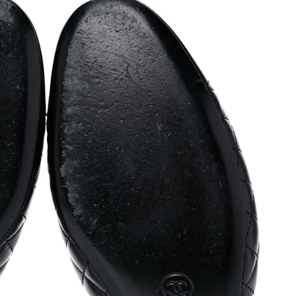 Chanel Patent Lambskin Quilted Cap Toe Ballerina Flats 41 Black 8 of 9