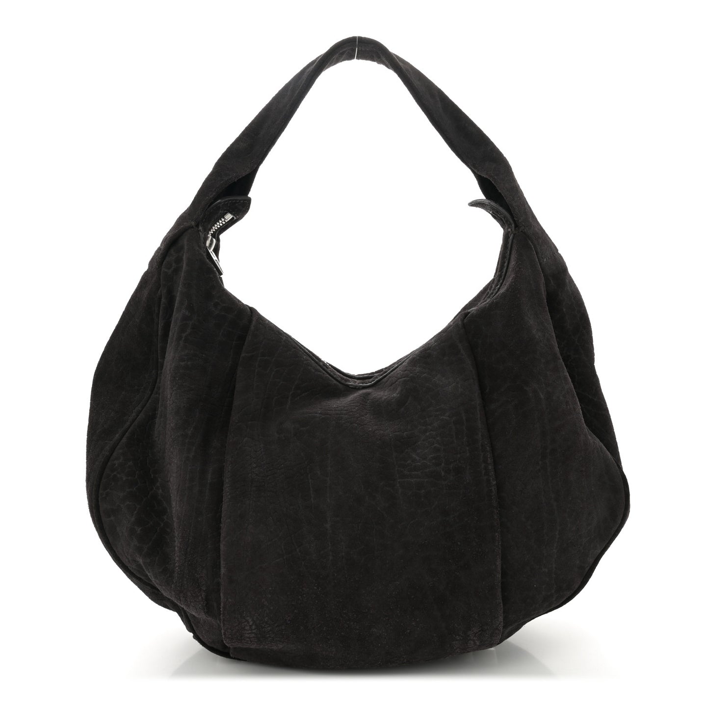 Suede Morgan Hobo Black Silver Hardware