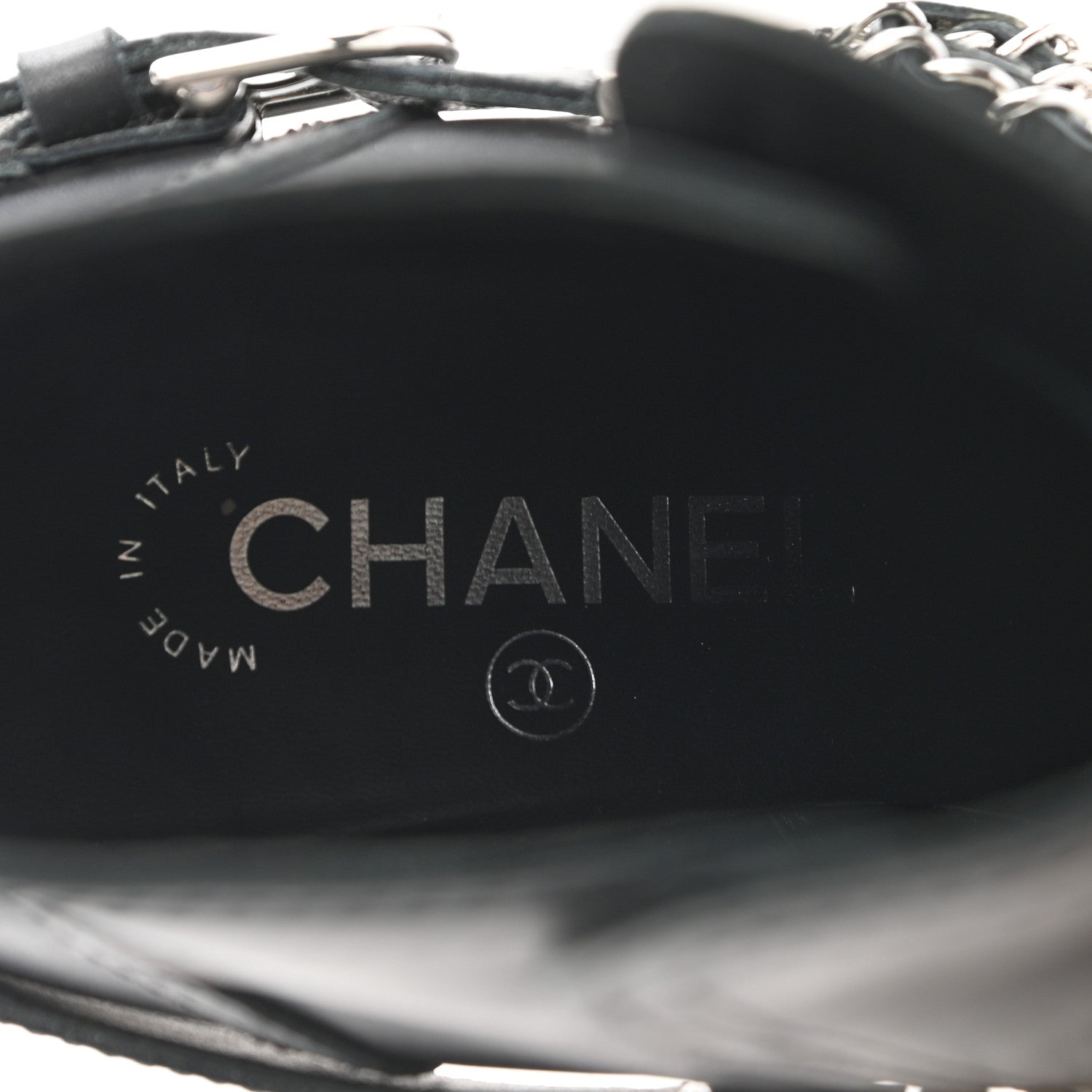 Chanel Calfskin Pearl Cap Toe Short Boots 37 Black 6 of 15