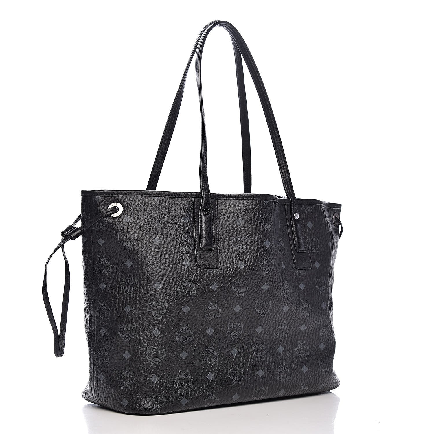 MCM Visetos Medium Liz Reversible Shopper Tote Black 6 of 17