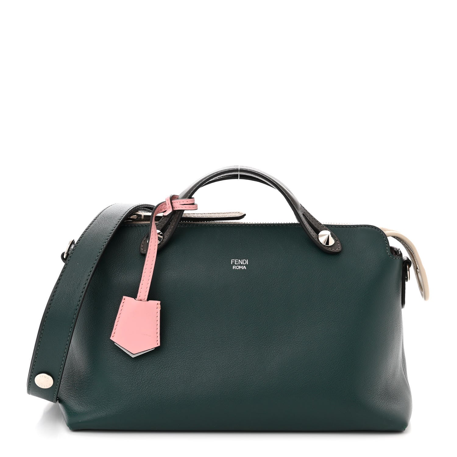 Fendi Vitello Dolce 4 Color Medium By The Way Multicolor Boston Bag Blue Notte Baby Pink 1 of 18