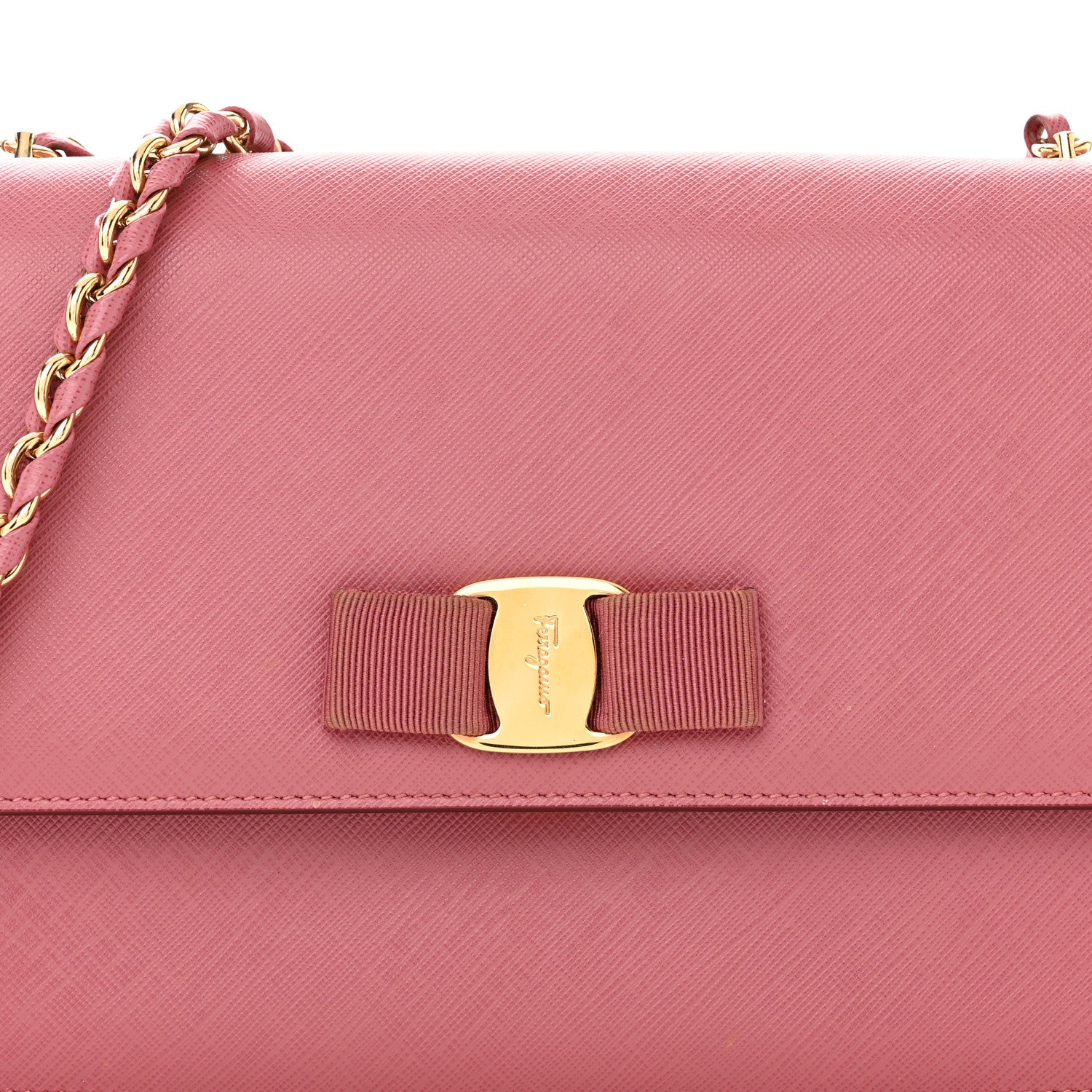 Salvatore Ferragamo Printed Calfskin Ginny Shoulder Bag Griotte 8 of 13