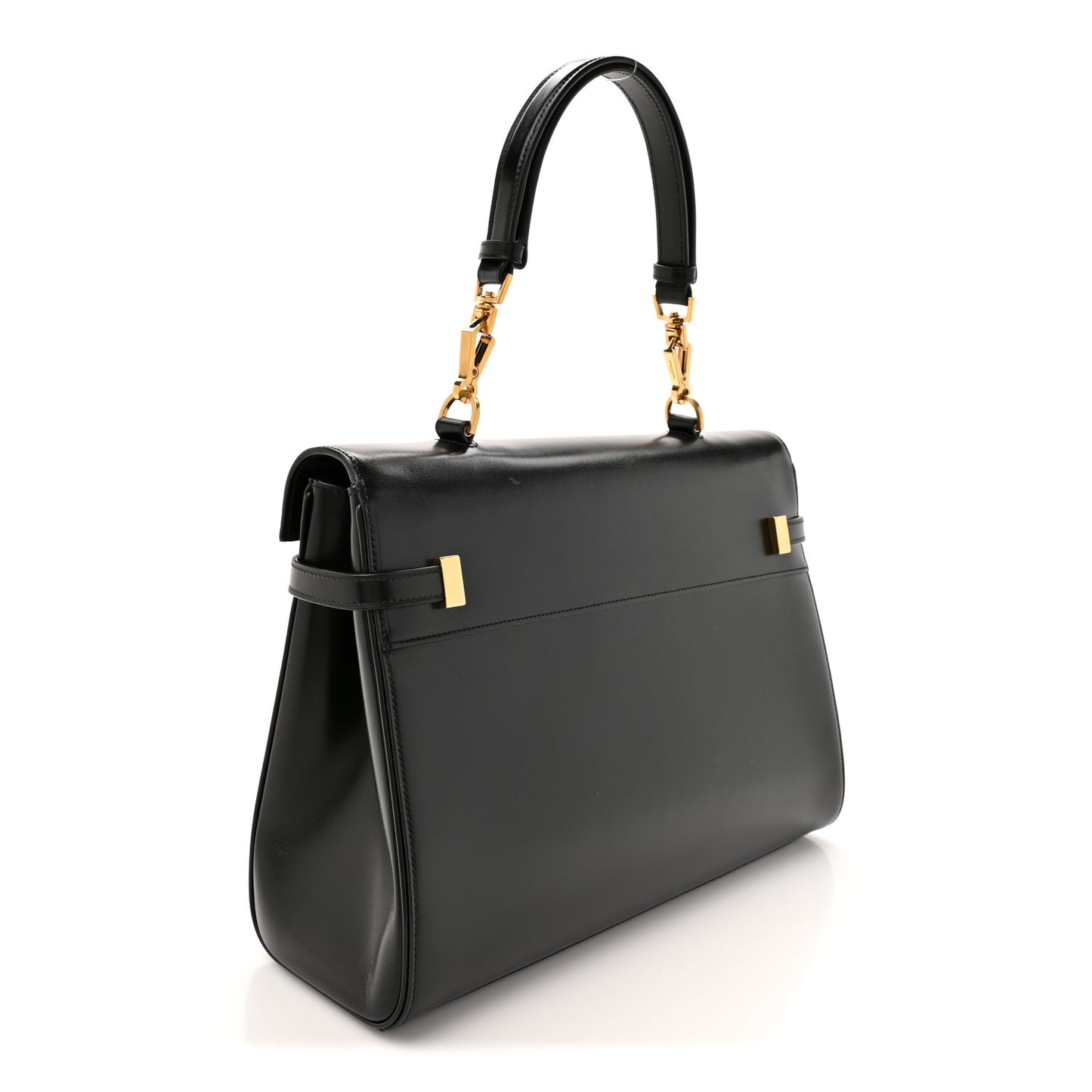 Smooth Calfskin Manhattan Top Handle Black