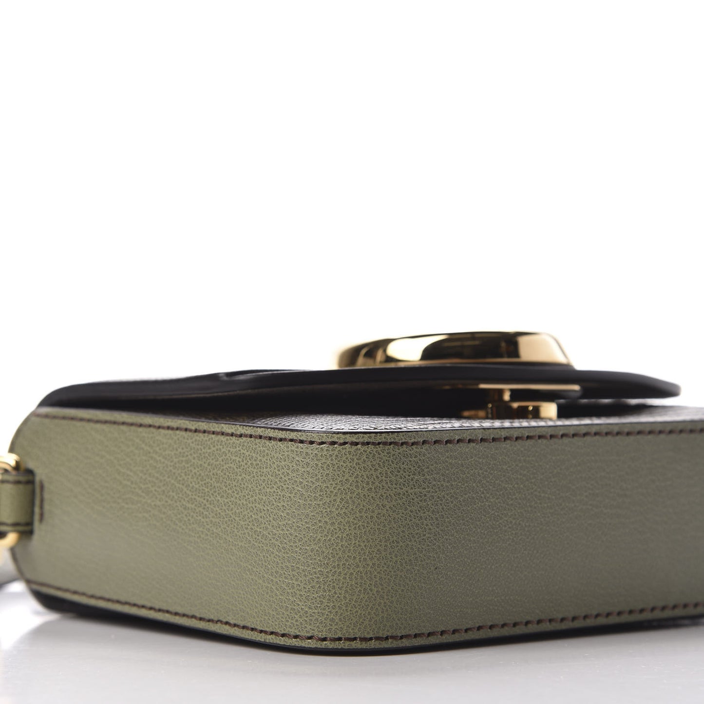 Goatskin Calfskin Lizard Embossed Mini C Double Carry Antique Green