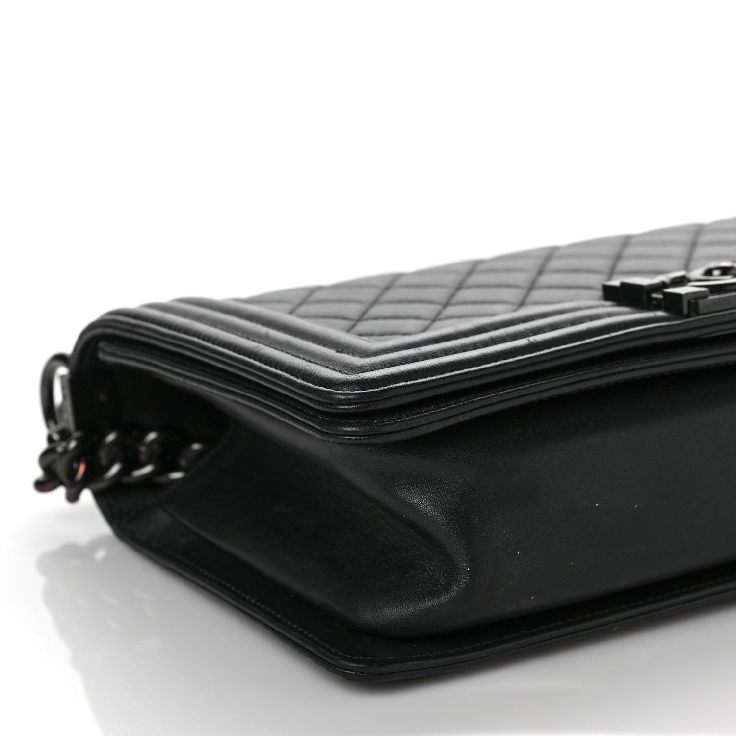 Chanel Calfskin Quilted Medium Boy Flap So Black 8 of 9