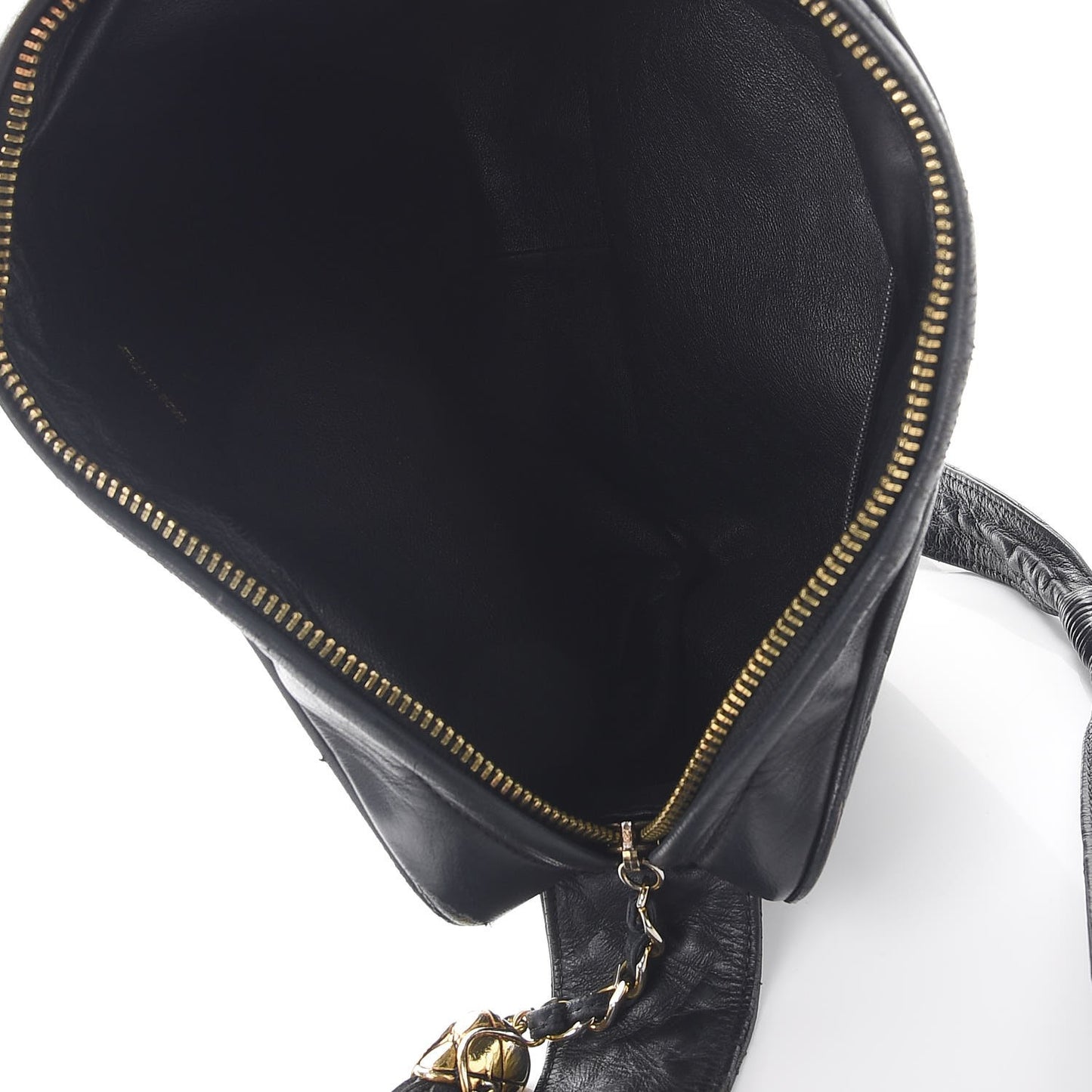 Lambskin Quilted Tassel Camera Case Black