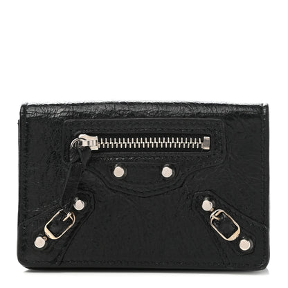 Balenciaga Agneau Classic Silver Hardware Card Case Black 1 of 8