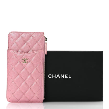 Chanel Iridescent Caviar Quilted Classic iPhone Pouch  Rose Pink 11 of 11