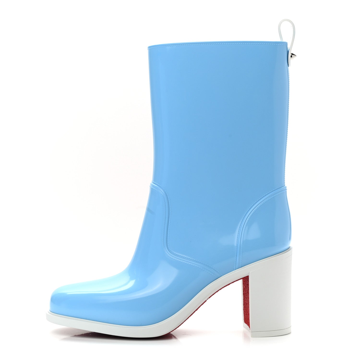 Christian Louboutin PVC Loubirain 70MM Rain Boots 38 Blue 1 of 8