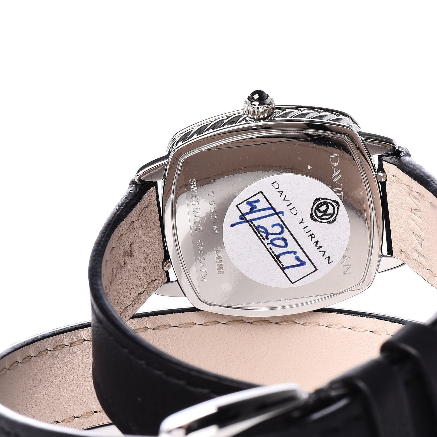 Stainless Steel Calfskin Diamond 27mm Albion Wrap Quartz Watch Black