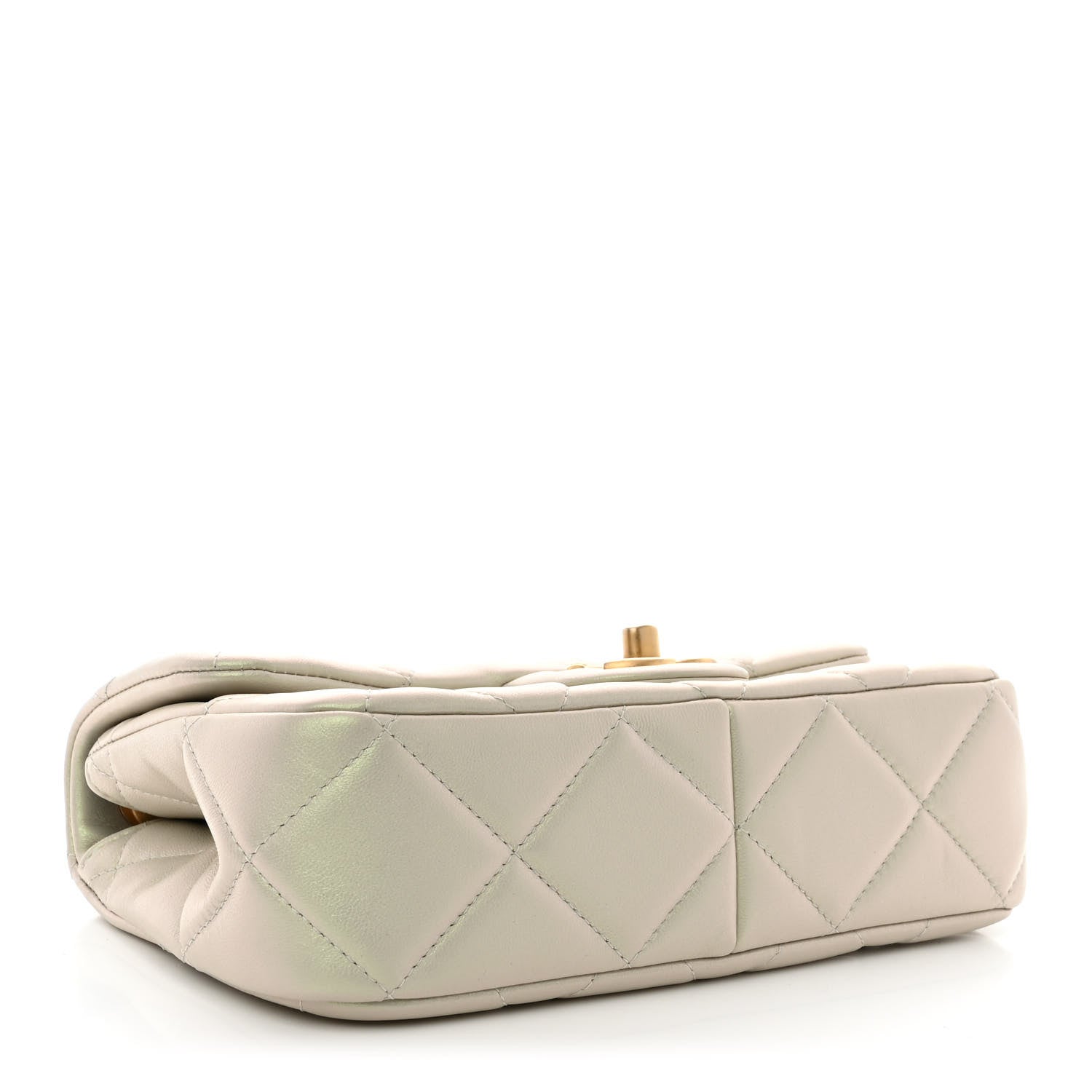 Chanel Pearly Lambskin Quilted Pearl Small Flap Light Grey 4 of 12