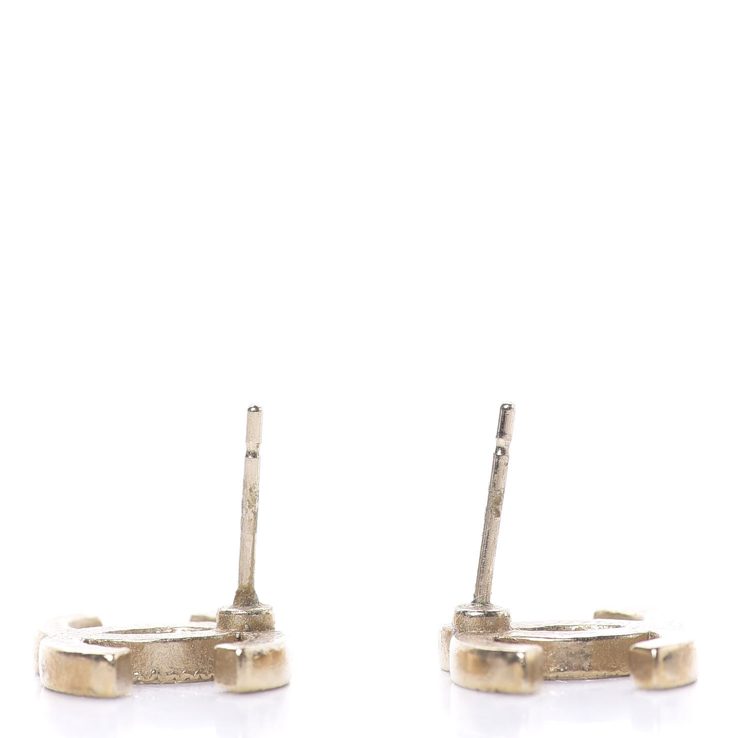 Chanel Crystal CC Earrings Gold 4 of 7