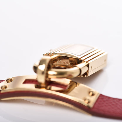 Hermes Stainless Steel Courchevel 20mm Kelly Cadena Quartz Watch Rouge Vif 12 of 13