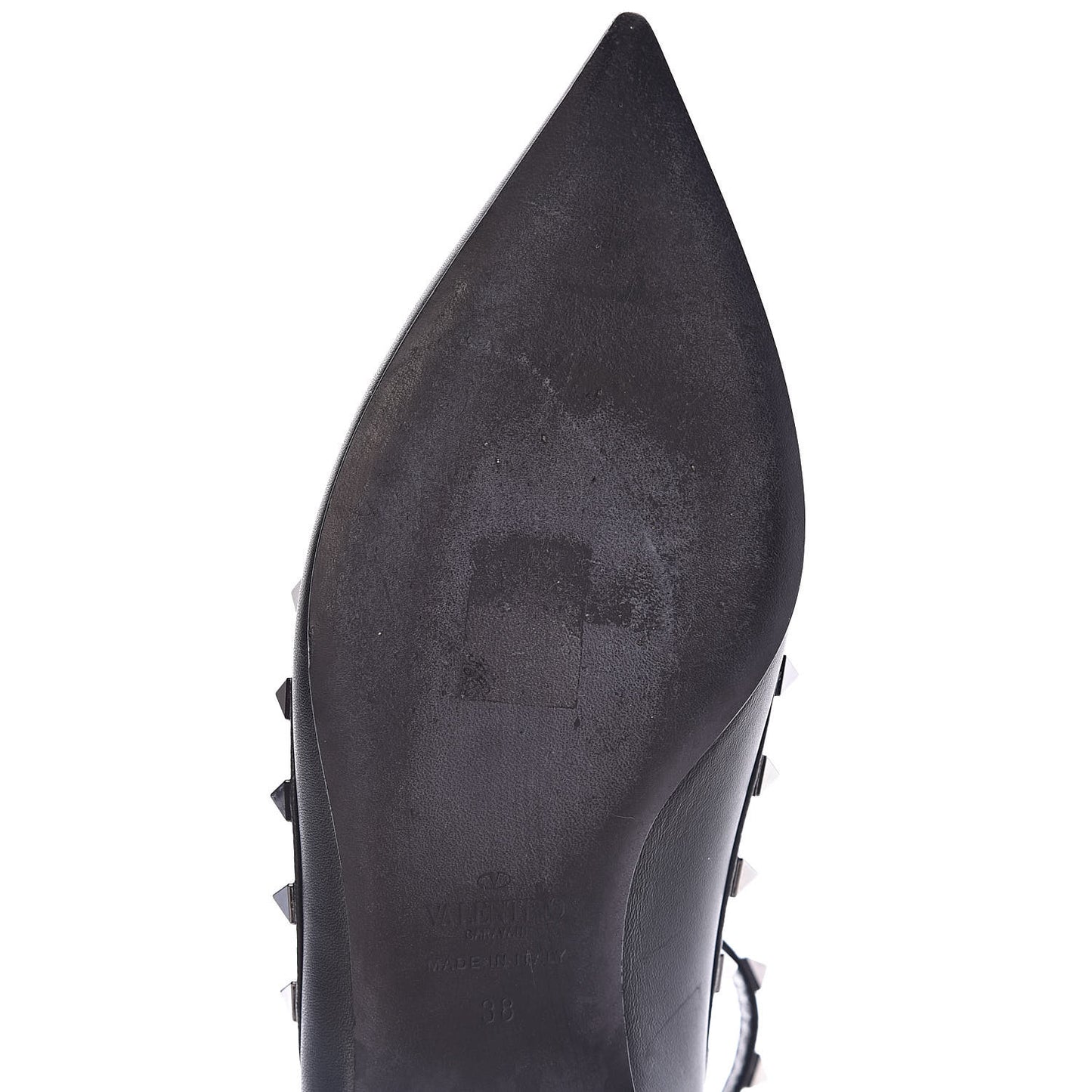 Nappa Rockstud Cage Ballerina Flats 38 Black