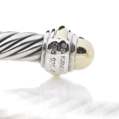 David Yurman Sterling Silver 14K Yellow Gold 7mm Cable Classics Bracelet 3 of 4