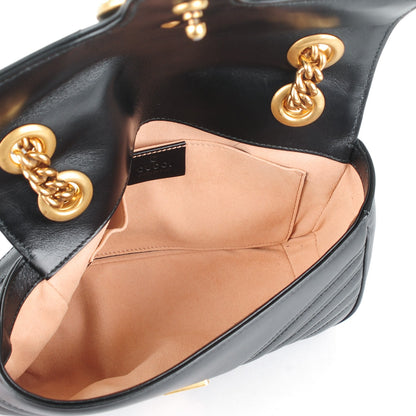 Gucci Calfskin Matelasse Mini GG Marmont Shoulder Bag Black 5 of 7