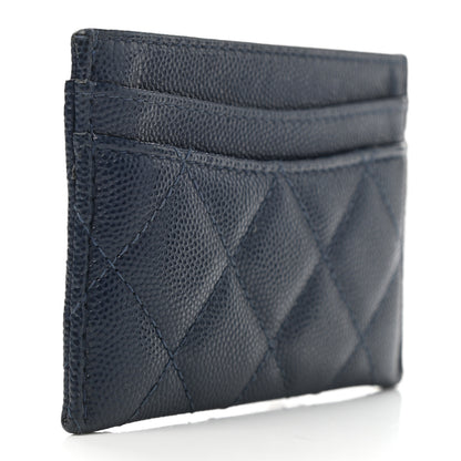 Chanel Caviar Quilted Card Holder Navy 3 of 9