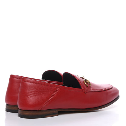 Gucci Lambskin Womens Brixton Horsebit Loafers 35 Hibiscus Red 4 of 10