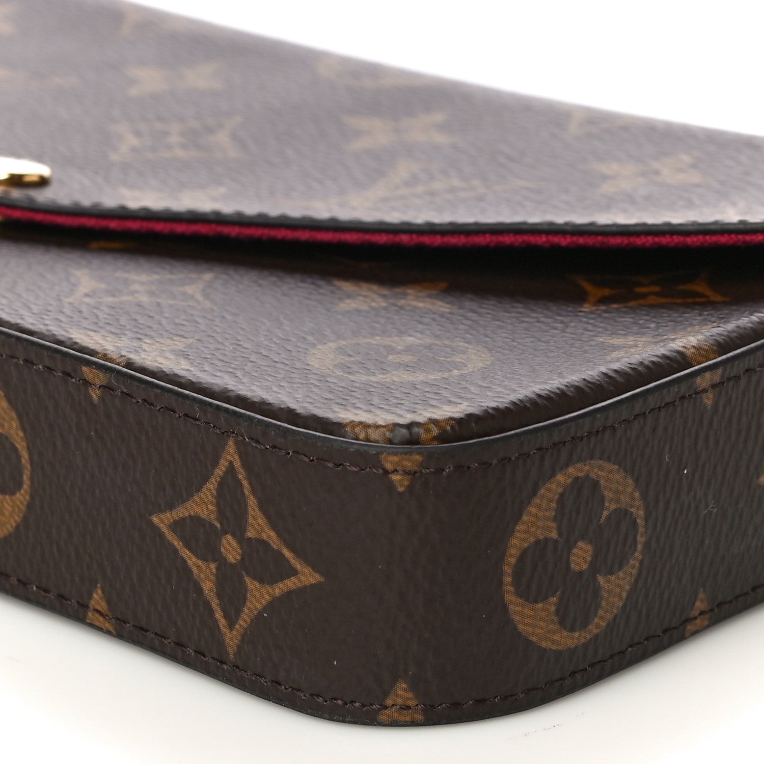 Louis Vuitton Monogram Pochette Felicie Chain Wallet Fuchsia 10 of 14
