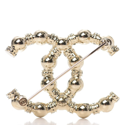 Chanel Pearl Crystal Nefertiti CC Brooch Gold 2 of 4