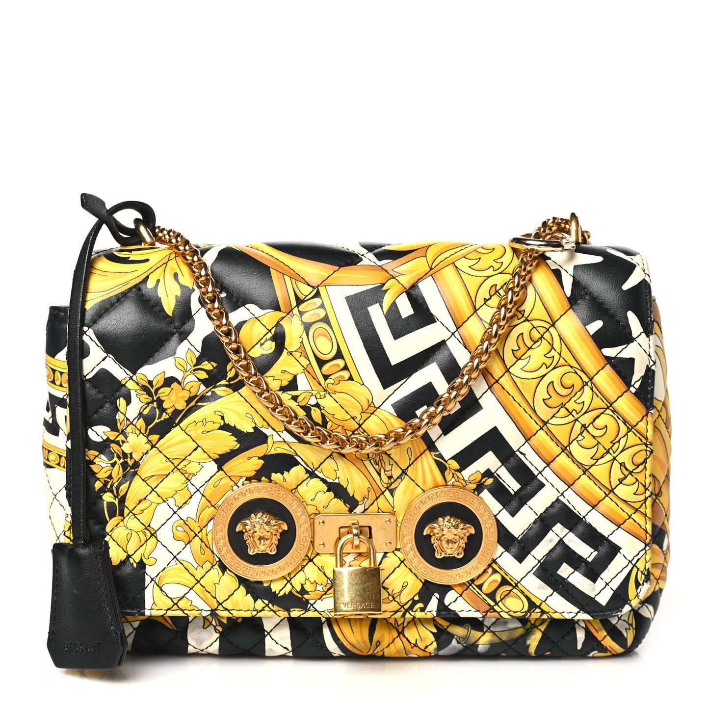 Nappa Barocco Printed Icon Shoulder Bag Black Gold