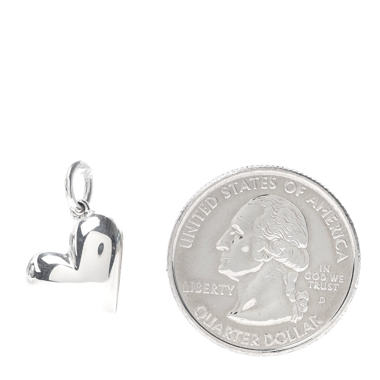 Tiffany Sterling Silver Diamond Etoile Heart Charm 2 of 4