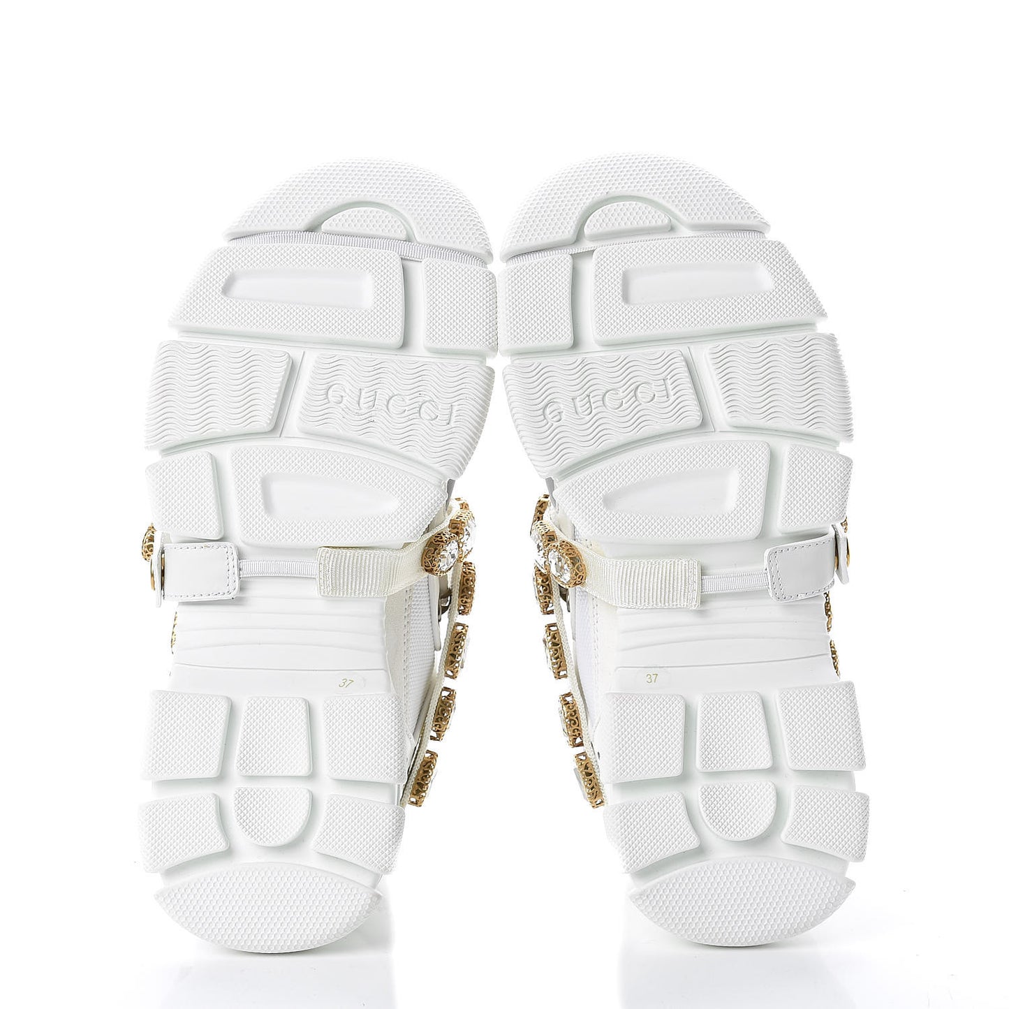 X SEGA Mesh Calfskin Suede Removable Crystals Womens Flashtrek Sneakers 37 Great White