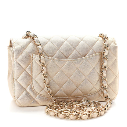 Chanel Metallic Lambskin Quilted Mini Rectangular Flap Gold 2 of 8