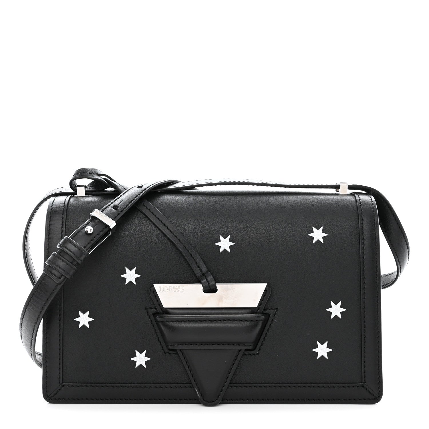 Loewe Calfskin Stars Medium Barcelona Shoulder Bag Black 1 of 9