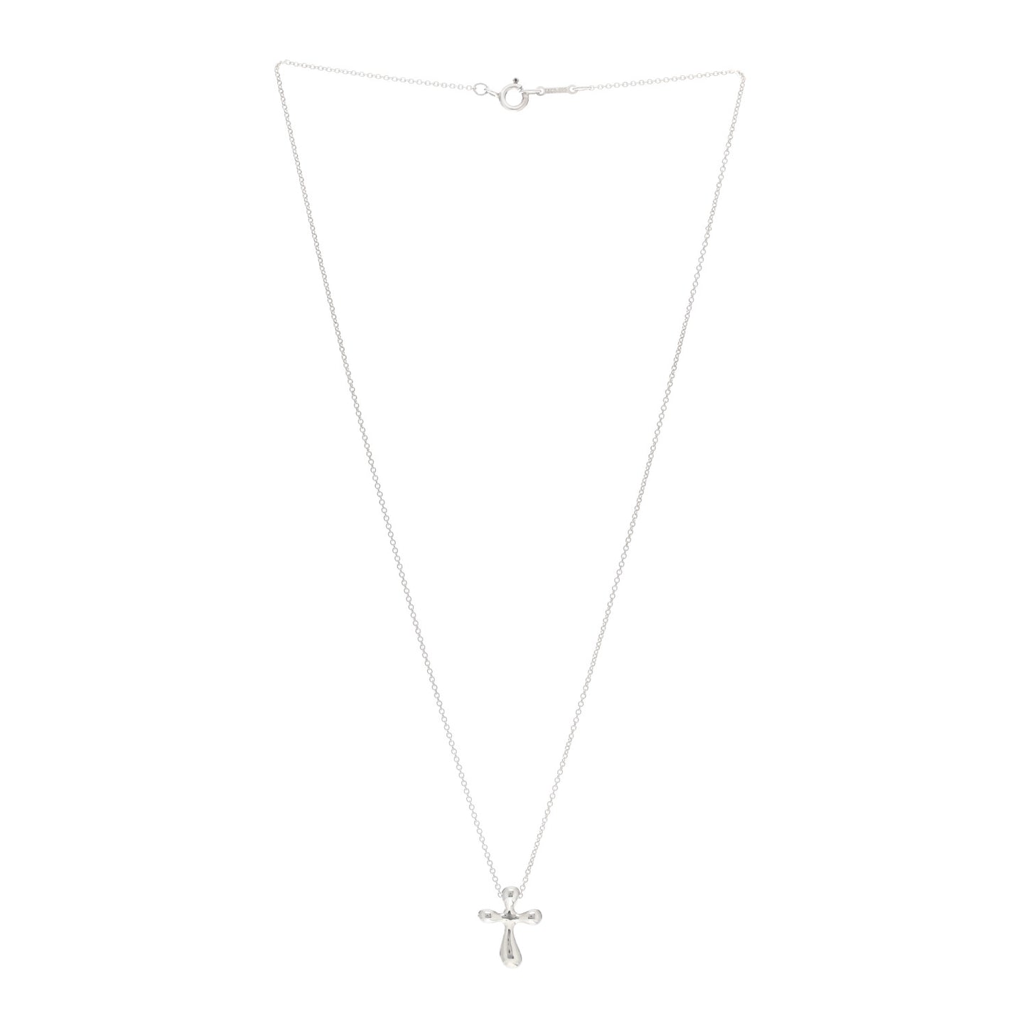 Sterling Silver 12mm Elsa Peretti Cross Pendant Necklace