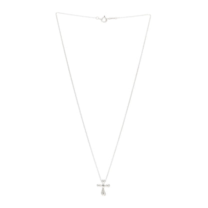 Tiffany Sterling Silver 12mm Elsa Peretti Cross Pendant Necklace 3 of 4