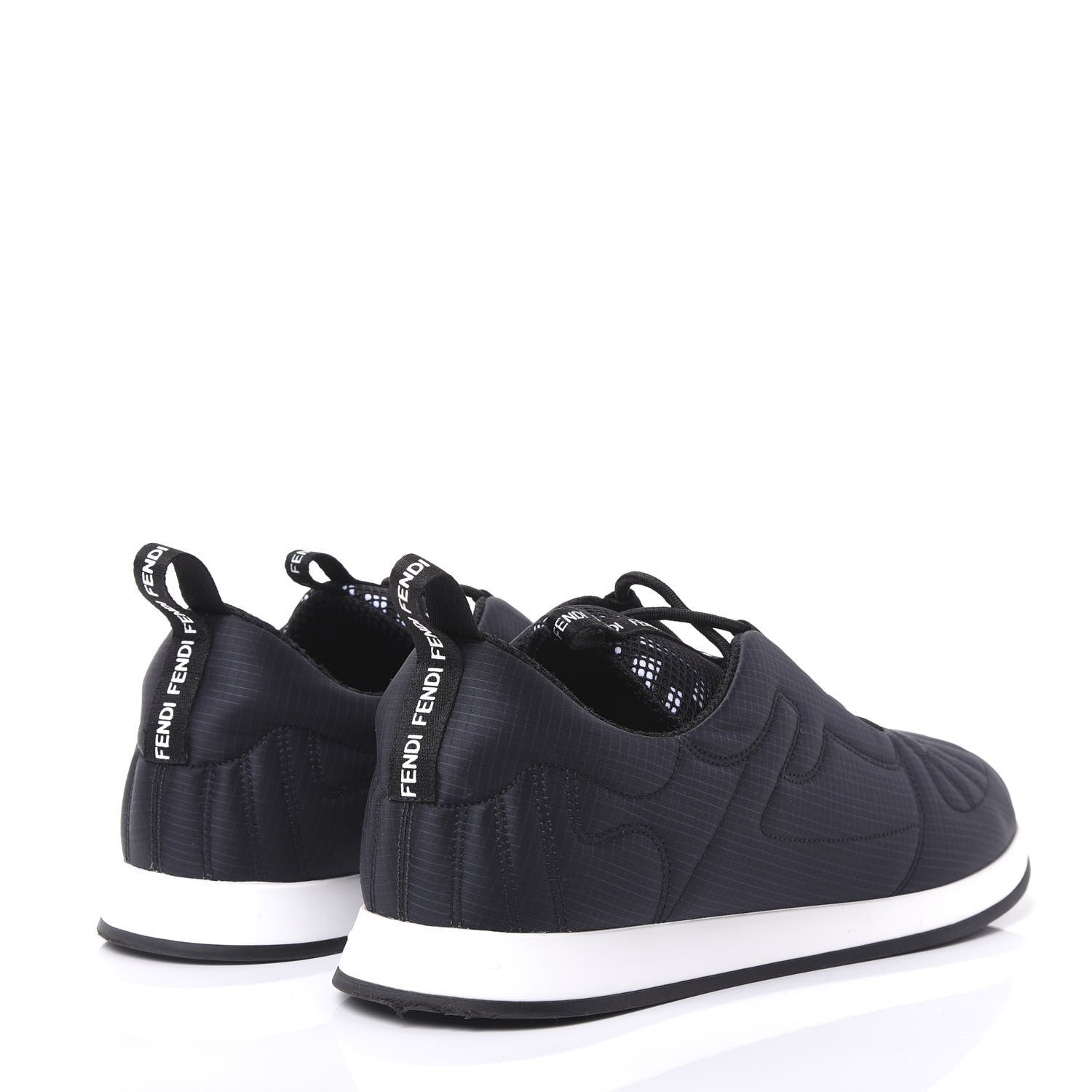 Fendi Nylon Womens FFreedom Sneakers 41 Blue Scuro Black White 4 of 11
