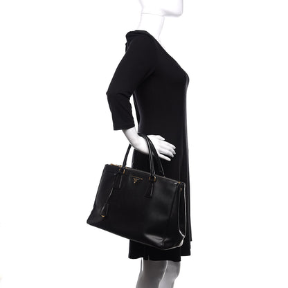 Prada Saffiano Medium Galleria Double Zip Tote Black 3 of 10