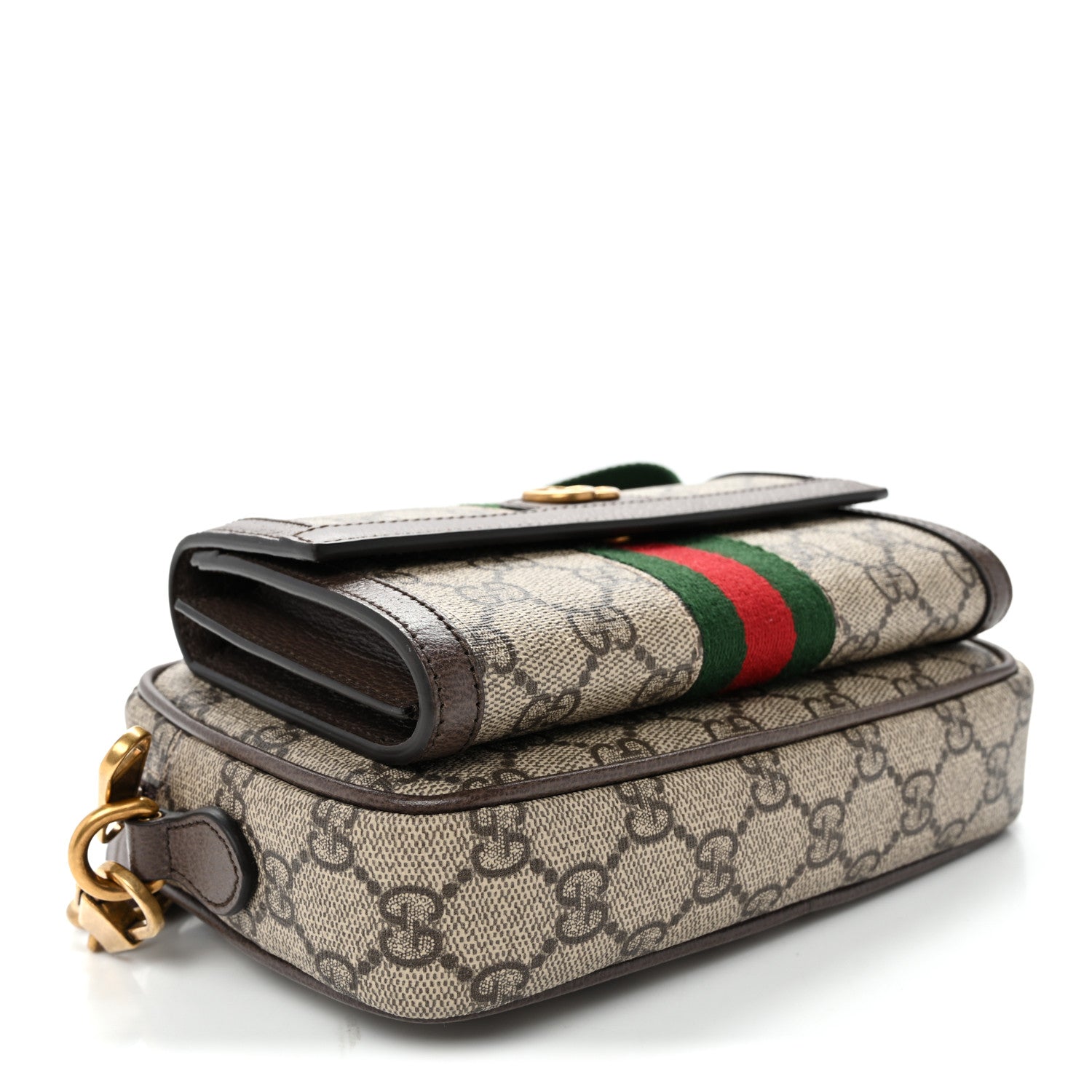 Gucci GG Supreme Monogram Web Mini Ophidia Bag Beige Ebony 4 of 9