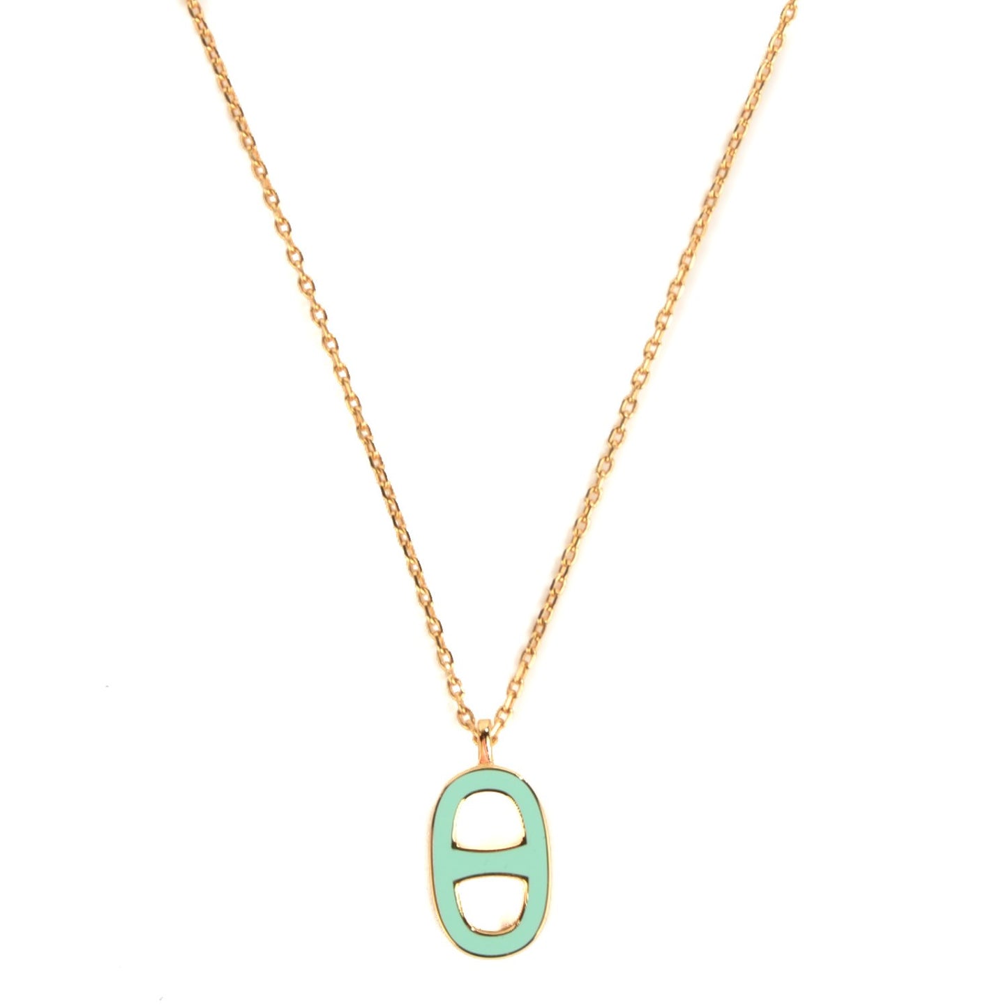 Laquered Iliade Pendant Necklace Bleu Atoll