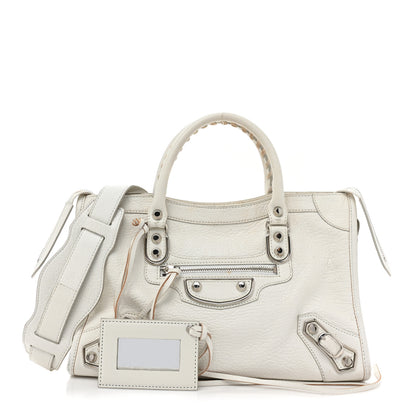 Balenciaga Chevre Silver Metallic Edge Hardware S City White 1 of 17
