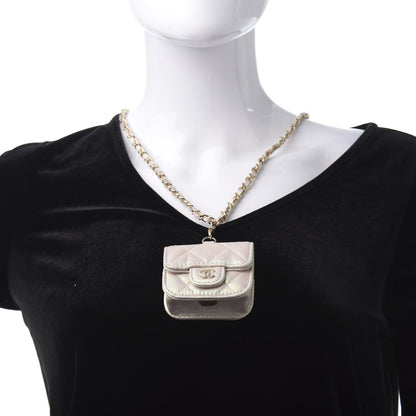 Chanel Iridescent Lambskin Quilted Airpods Pro Case Ivory 2 of 8