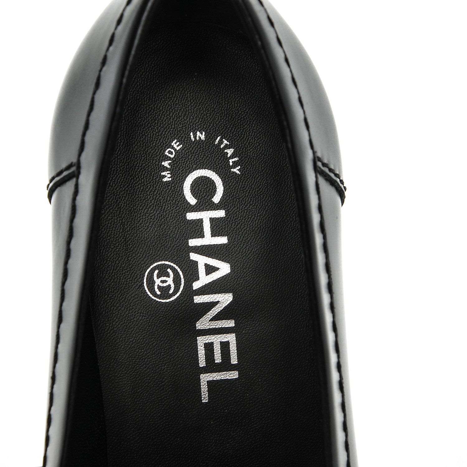 Chanel Calfskin Clover Loafer Pumps 42 Black 7 of 8