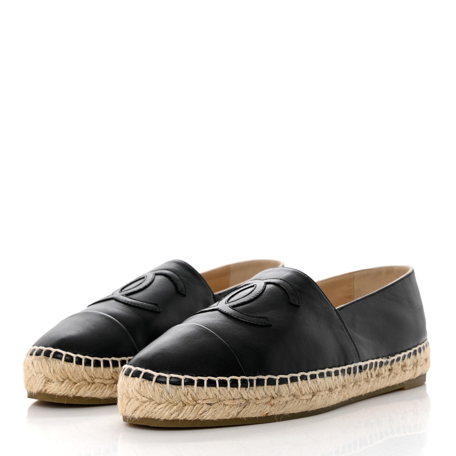 Chanel Lambskin CC Espadrilles 40 Black 2 of 9