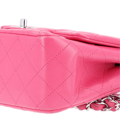 Chanel Lambskin Quilted Mini Square Flap Dark Pink 3 of 11