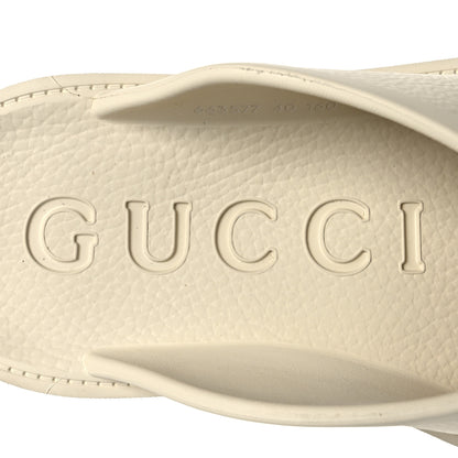 Gucci Rubber GG Monogram Perforated Elea Platform 55mm Lug Sole Sandals 40 Mystic White 7 of 12